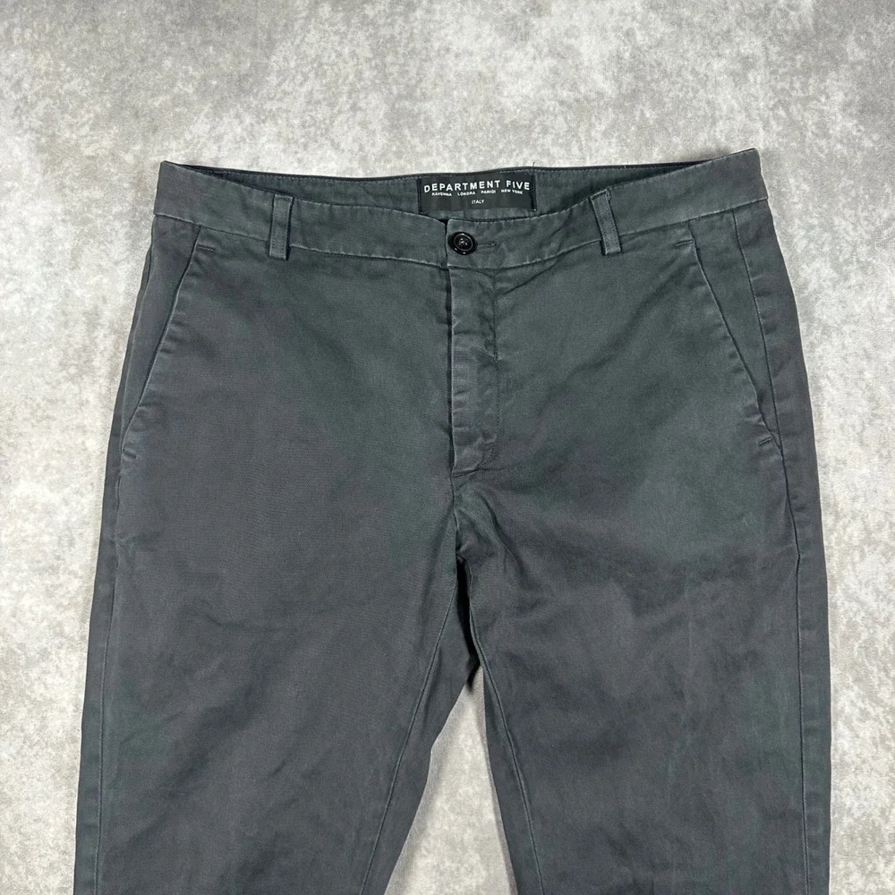 Department Five Mens Chino Pants Dark Grey Slim Fit Made in Italy Size 32 Luxury